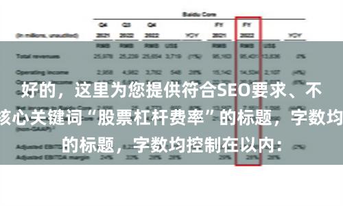 好的,这里为您提供符合SEO要求、不重复且包含核心关键词“股票杠杆费率”的标题,字数均控制在以内: